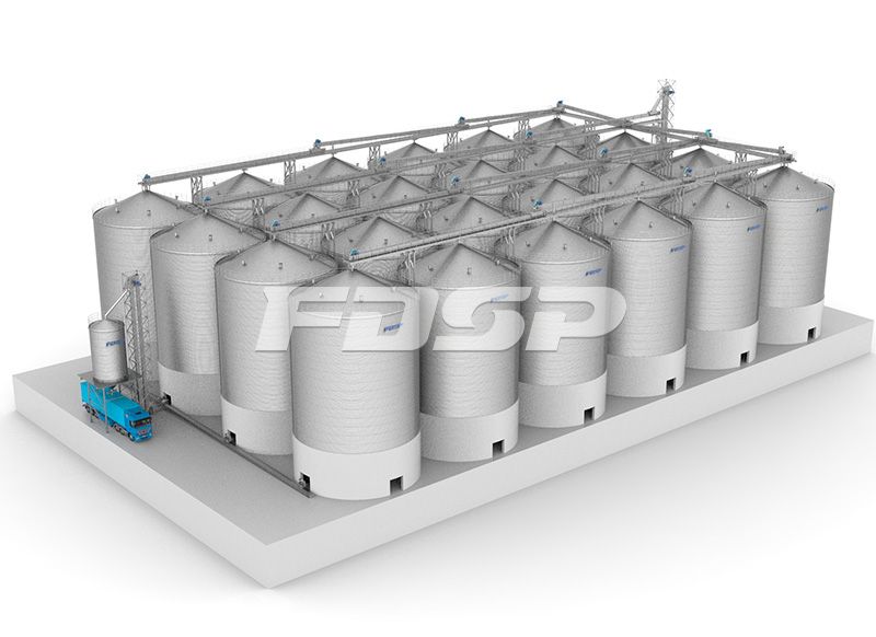 24-2500T大豆钢板仓工程